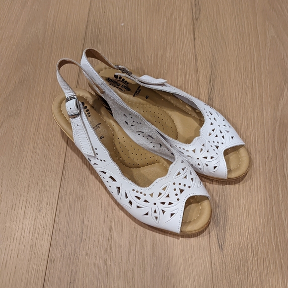 White Slingback Sandals - Picture 8 of 9